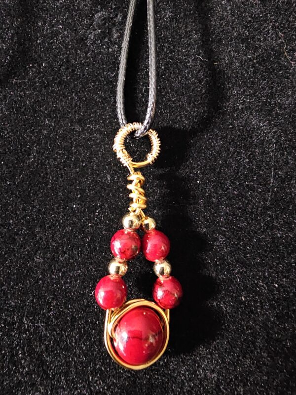 Red Wire Wrap Pendant